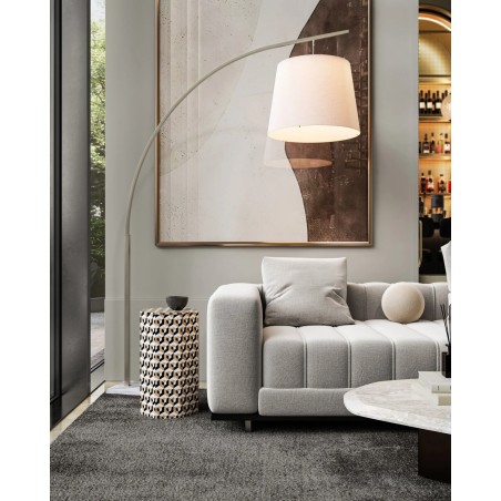 Cloister Large Nickel Floor Lamp by Currey & Co